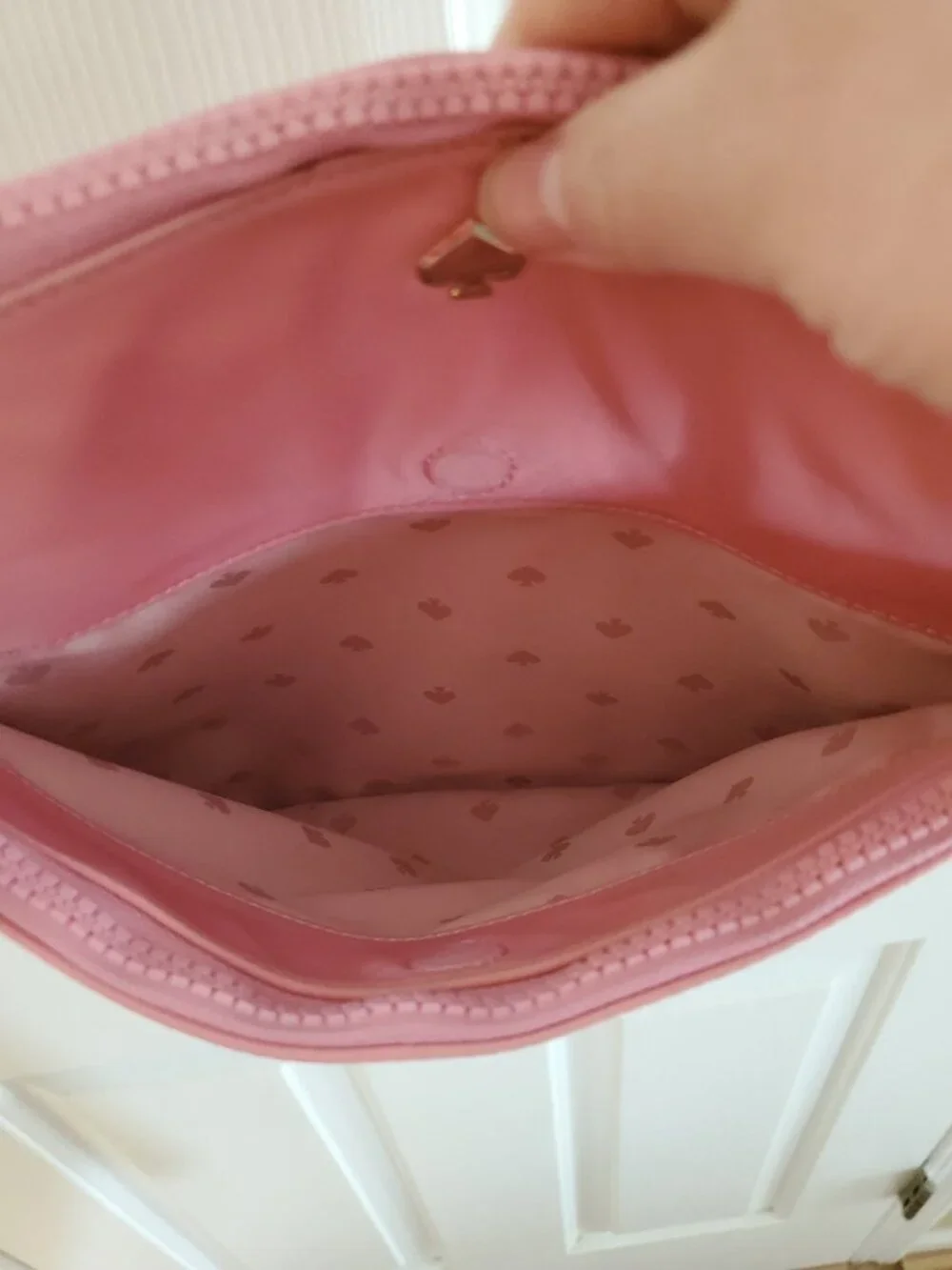 KATE SPADE Jae Flat Nylon Crossbody Bag Pink Leather Strap in Pink